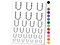Elegant Botanical Floral Letter U Temporary Tattoo Water Resistant Fake Body Art Set Collection